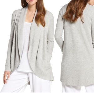 Barefoot dreams cozychic lite circle cardigan heather pewter pearl gray